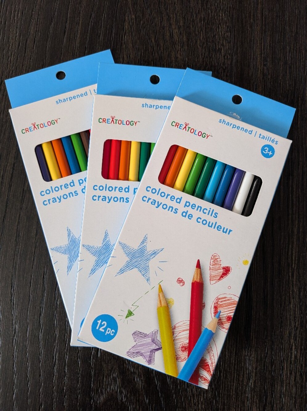3 pack of Creatology 12-piece pre-sharpened colored pencils
